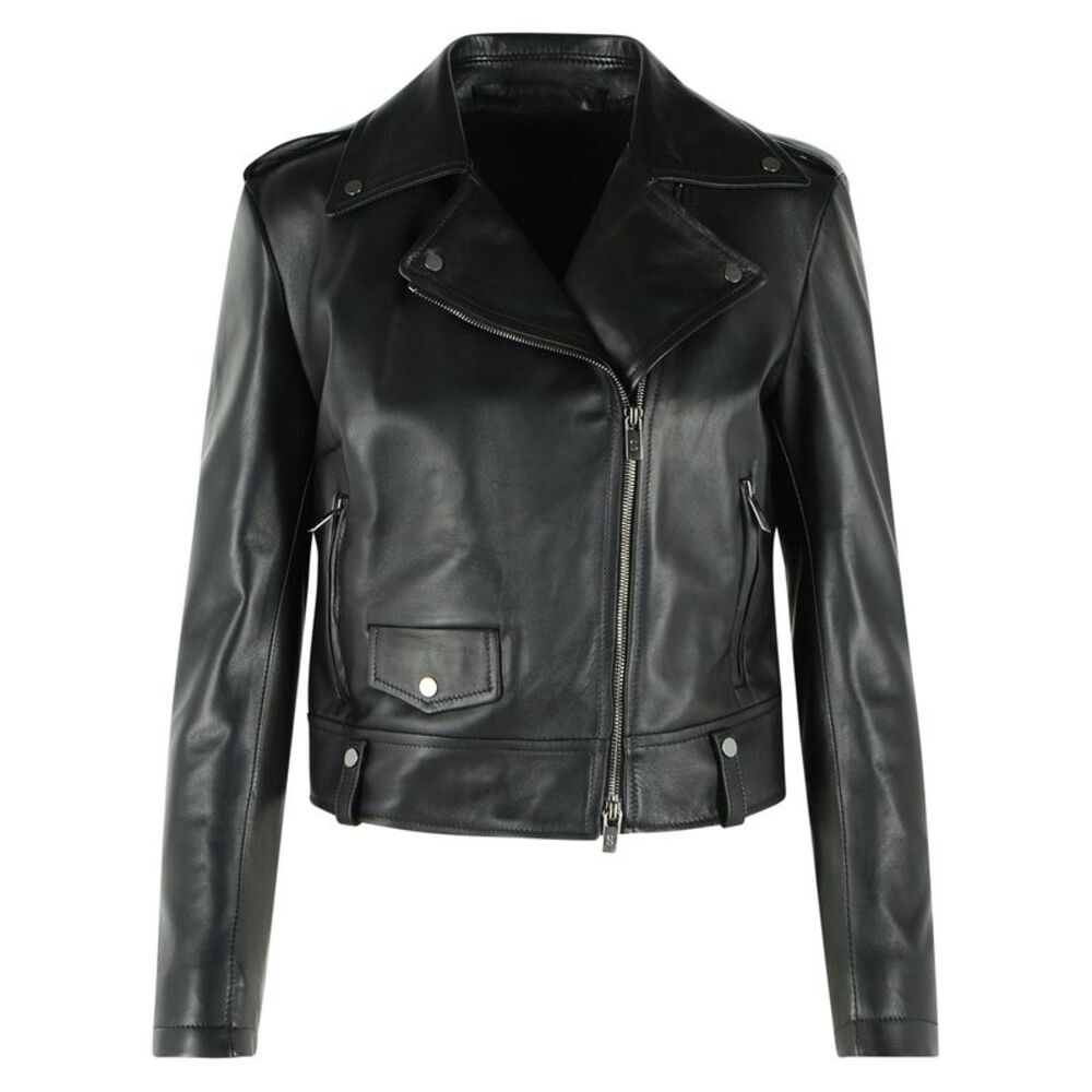 Salvatore Santoro Black Leather Jacket Women